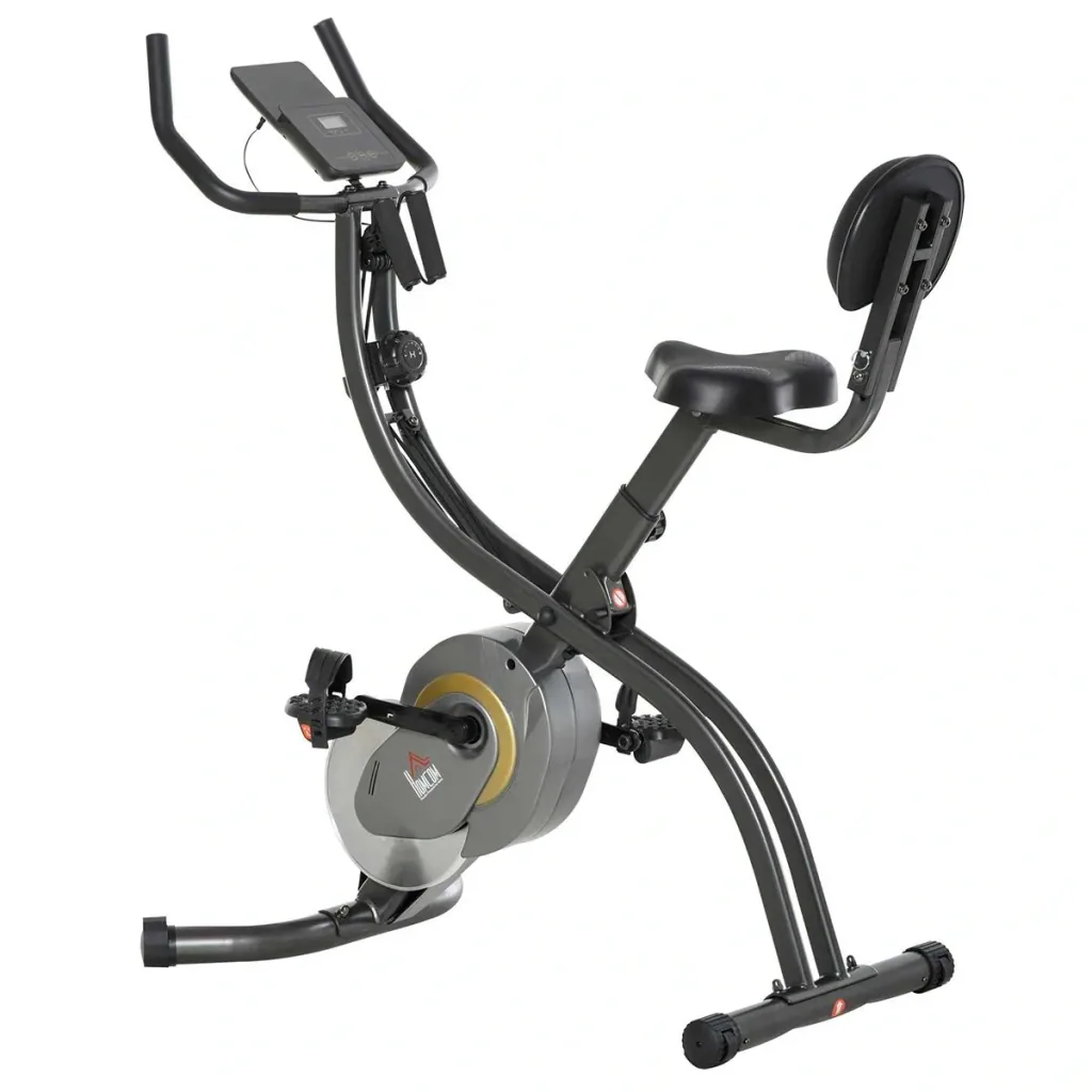 Heimtrainer, 2-in-1 Fahrradtrainer 6 kg Schwungrad, Trimmrad mit 16 stufig einstellbarem Magnetwiderstand und 1 Paar Spa