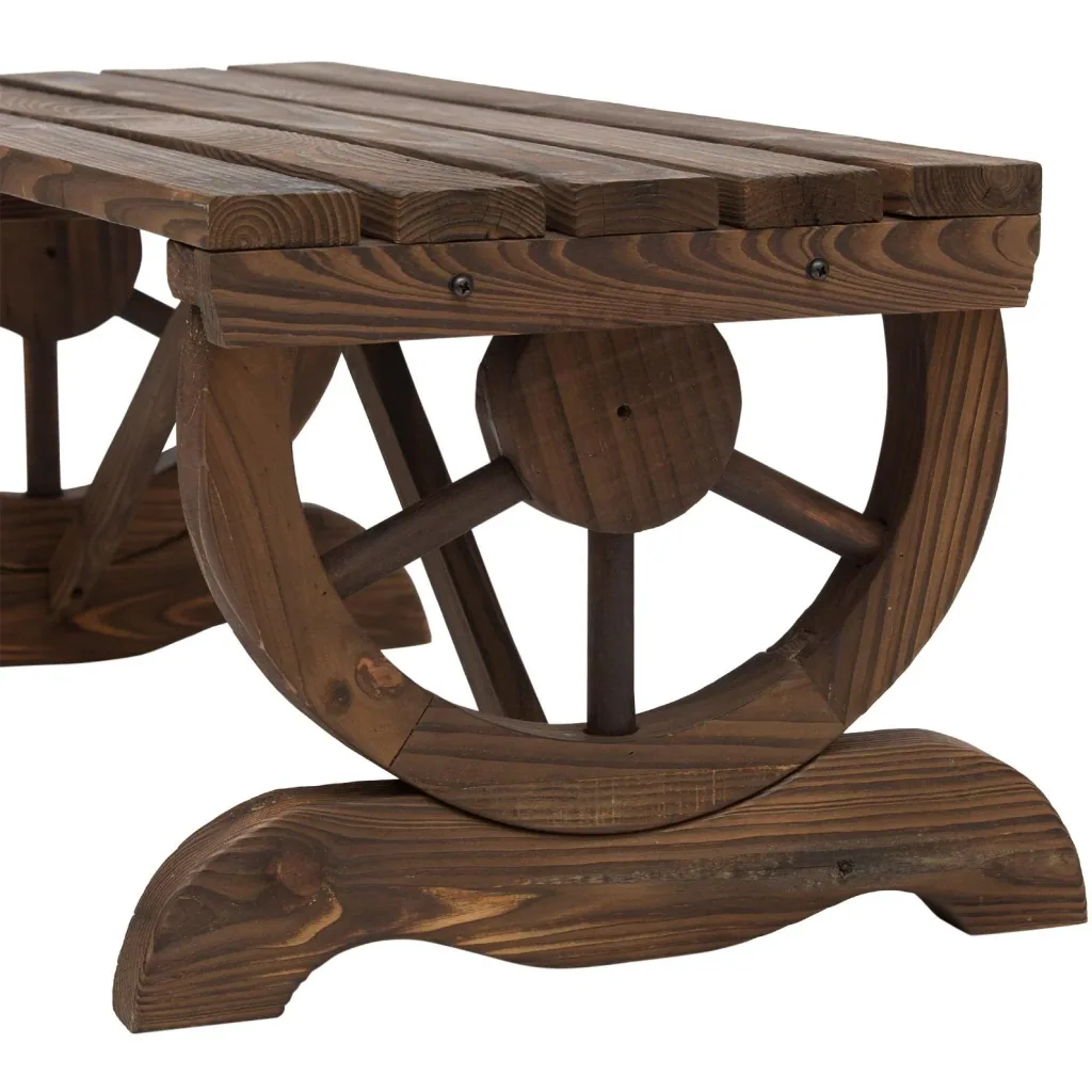 Sitzbank im Wagenrad-Design