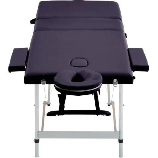 Klappbarer Massagetisch 3 Zonen Aluminium Wein lila
