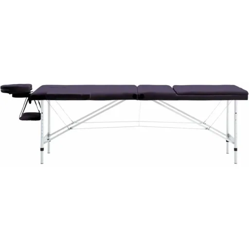 Klappbarer Massagetisch 3 Zonen Aluminium Wein lila