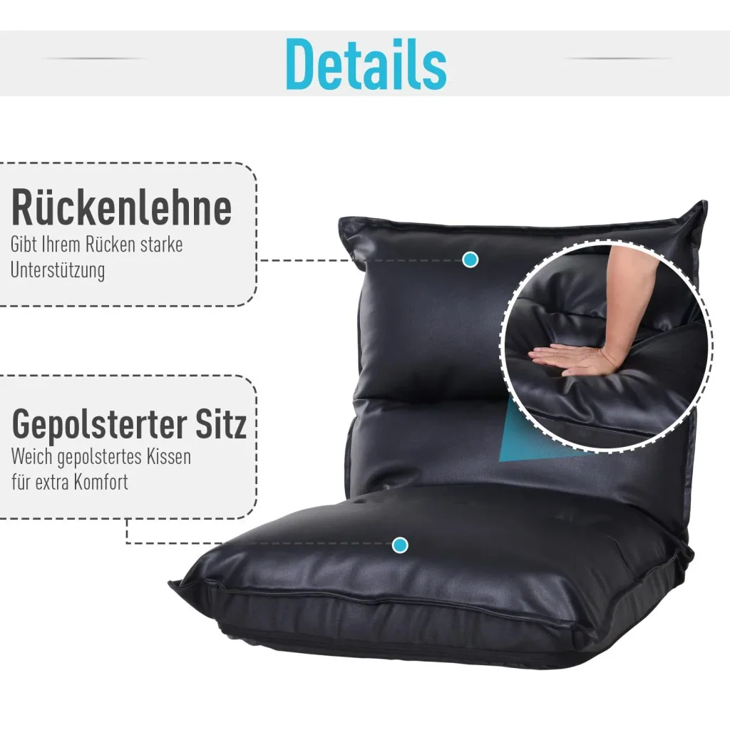 Bodenkissen mit verstellbarer Rückenlehne