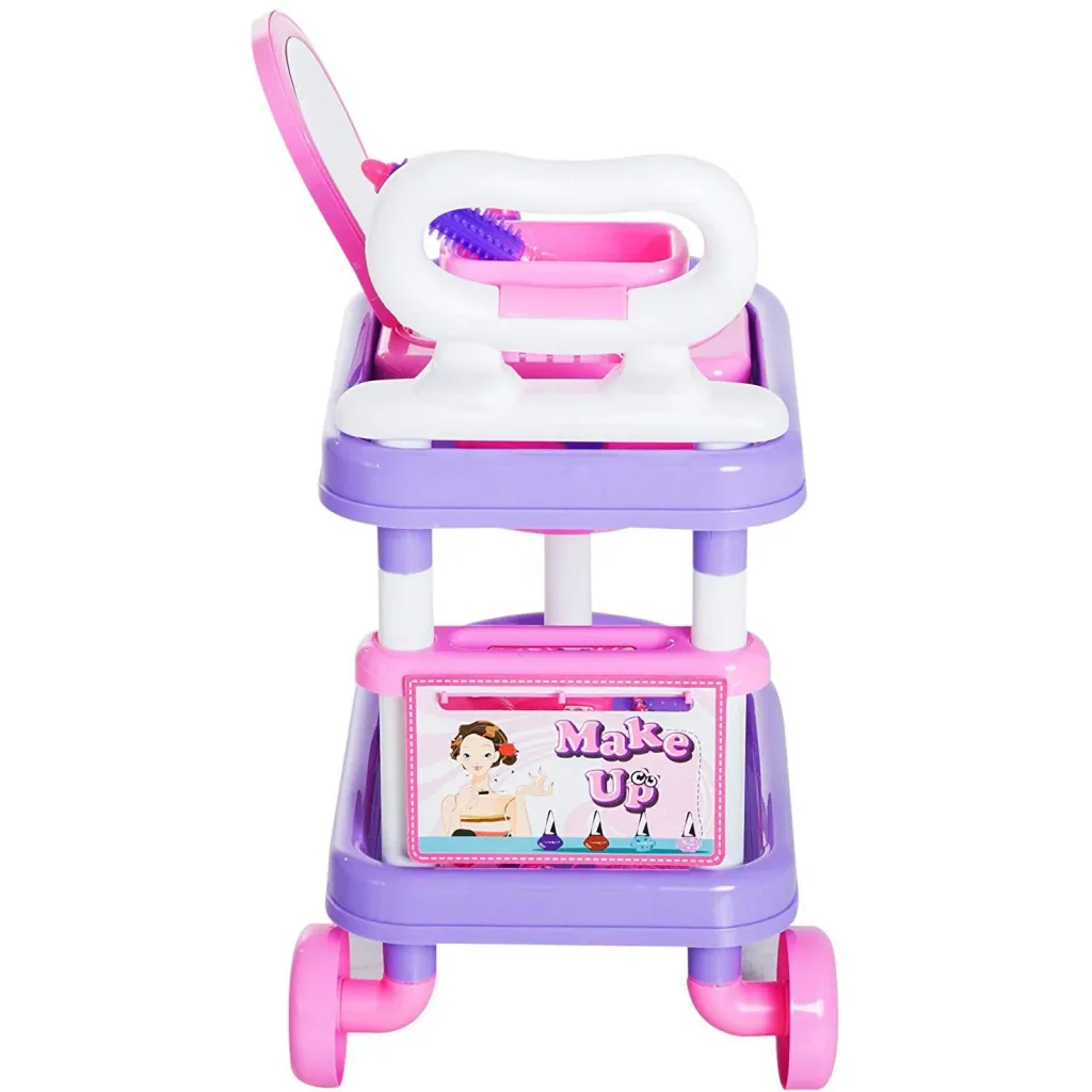 Kinder Mädchen Dresser Trolley Kosmetikwagen Rollenspiel Lila Rosa
