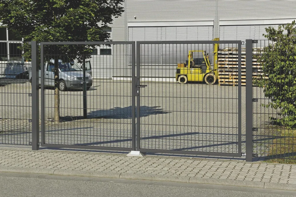 Doppelstabmattenzaun Komplettset, anthrazit, Höhe 80 cm, Länge 24 m