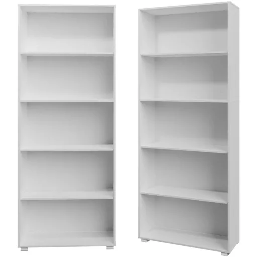 Bücherregal Vela mit 5 Fachböden weiß | 190 x 60 x 31 cm | Basic Skandinavien-Look
