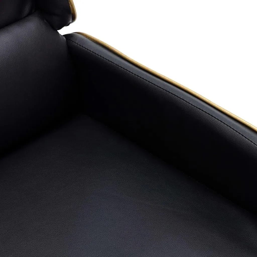 Massagesessel verstellbar Kunstleder schwarz und gold