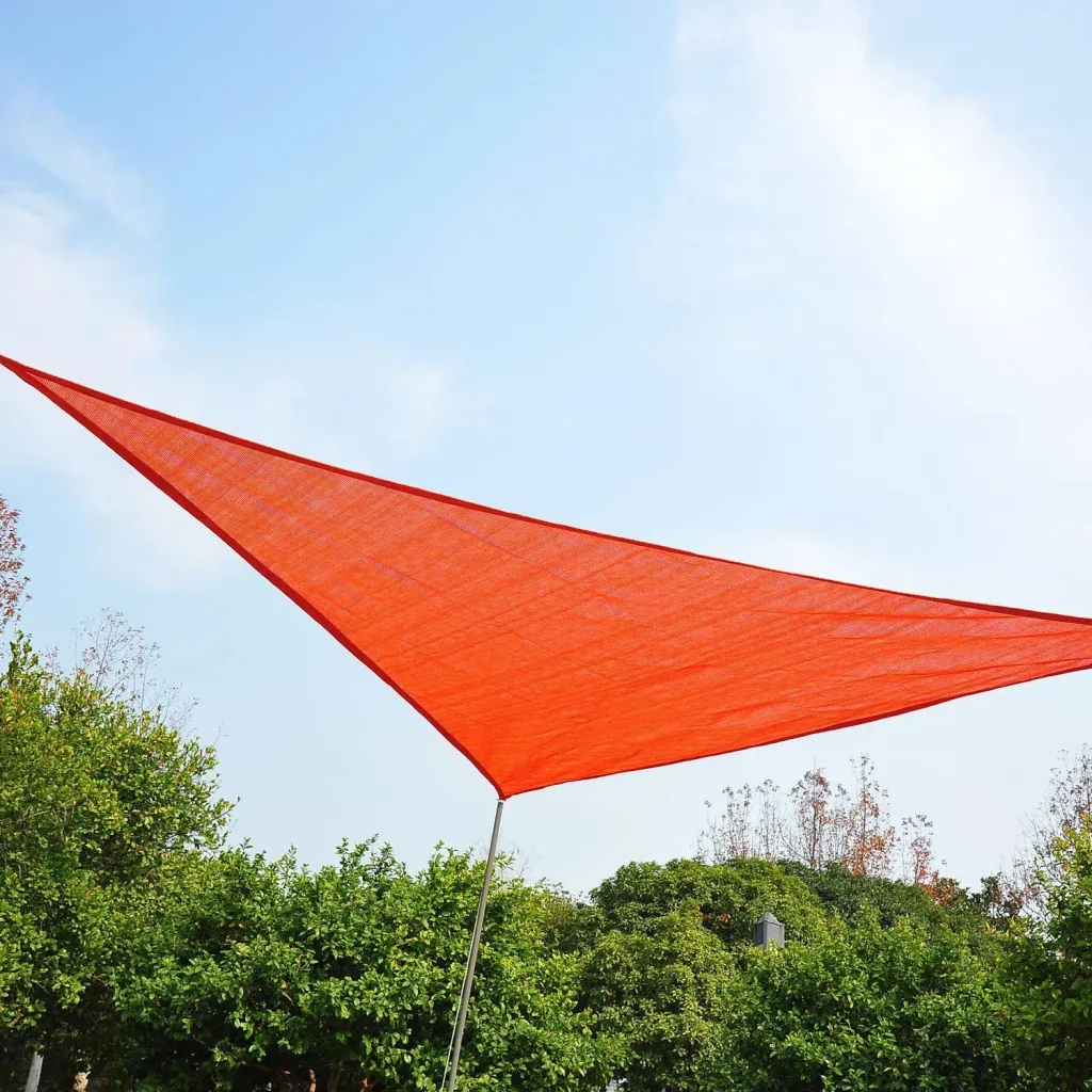 Sonnensegel (6x6x6m) Dreiecke Rostrot HDPE - atmungsaktiv