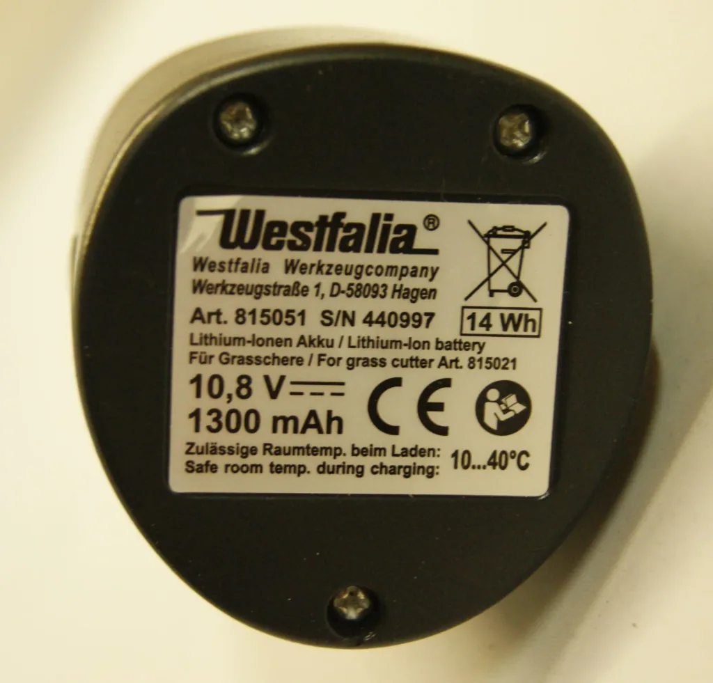 Ersatzakku zur Akku Gras- und Strauchschere 10,8 Volt Li-Ion