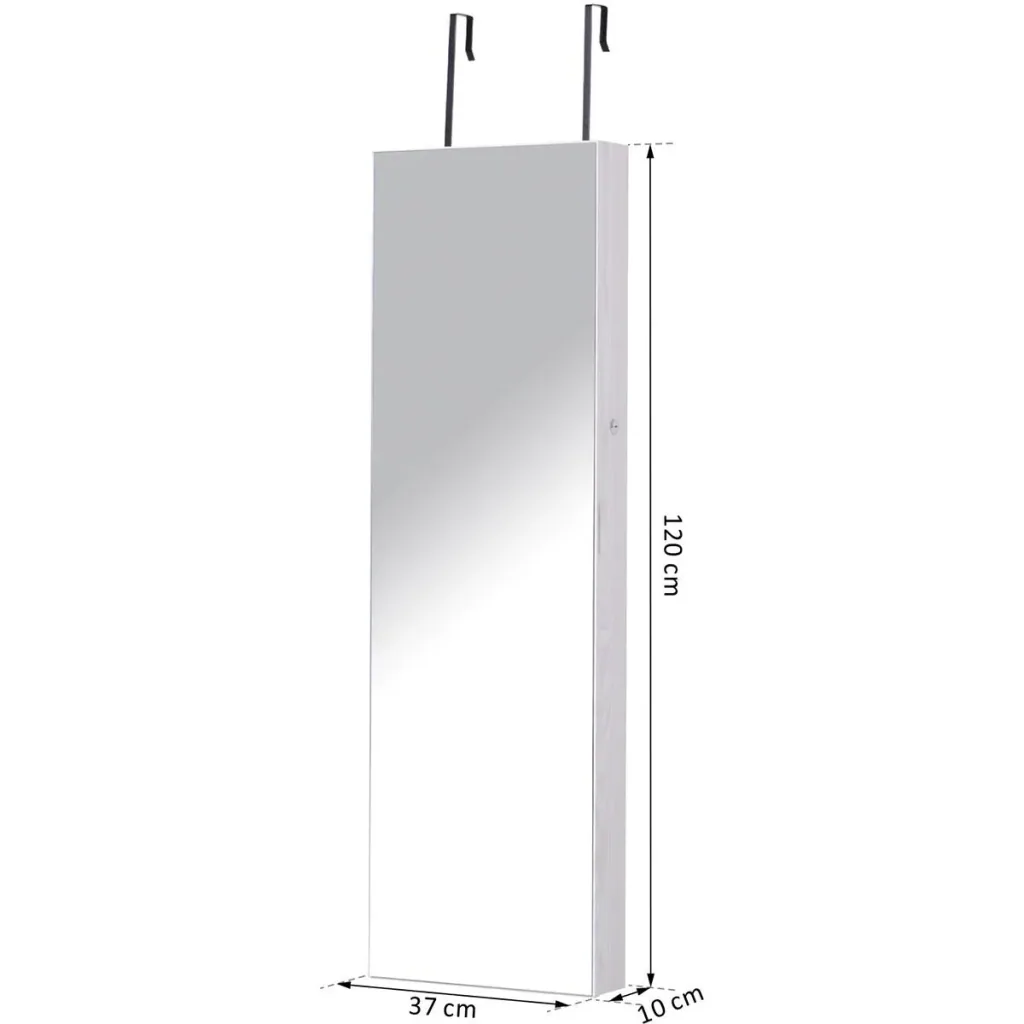 LED Schmuckschrank mit Spiegel hellgrau