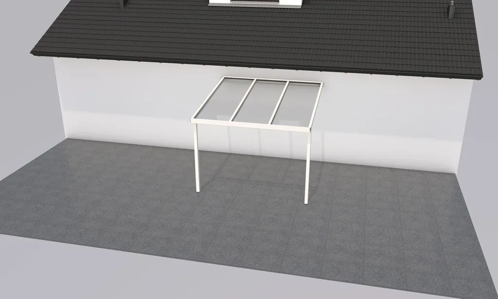 Terrassendach Premium, anthrazit, 3094 x 3060 mm - 10mm Verbundsicherheitsglas (VSG)