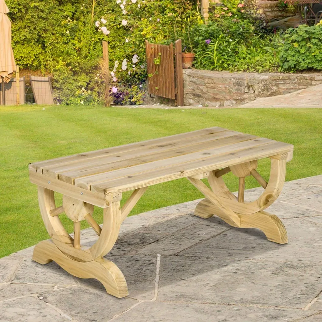Gartenbank Holz witterungsbeständig Rustikal 98 x 50 x 39,5 cm