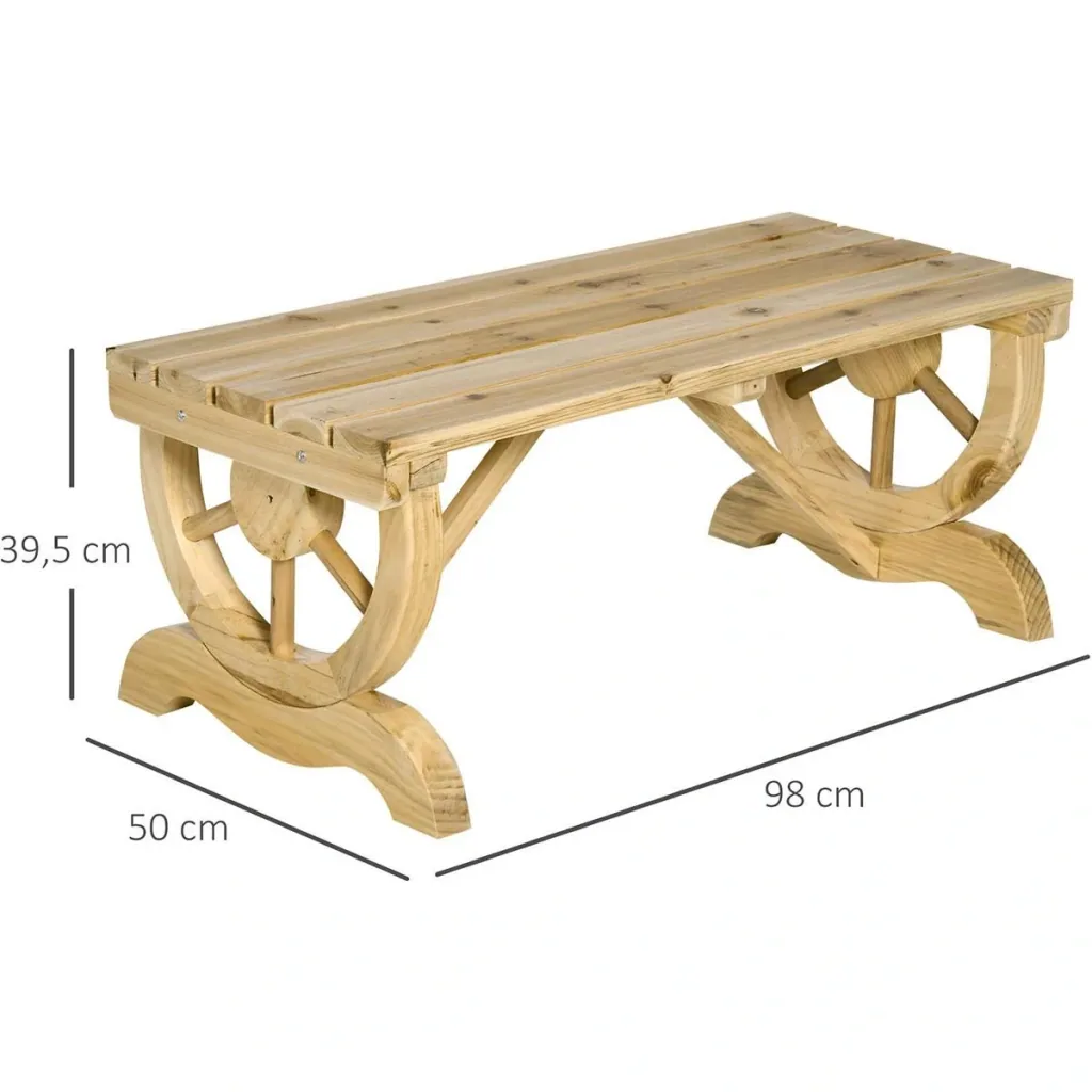 Gartenbank Holz witterungsbeständig Rustikal 98 x 50 x 39,5 cm