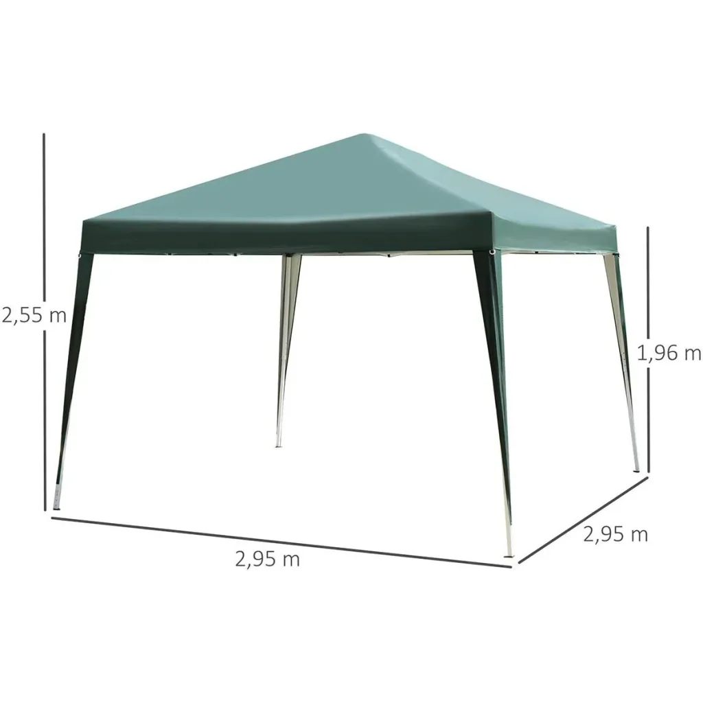 Pavillon 3 x 3 m Pop-Up Faltpavillon Gartenpavillon faltbar Partyzelt Gartenzelt UV-Schutz Stahl+Oxford Grün