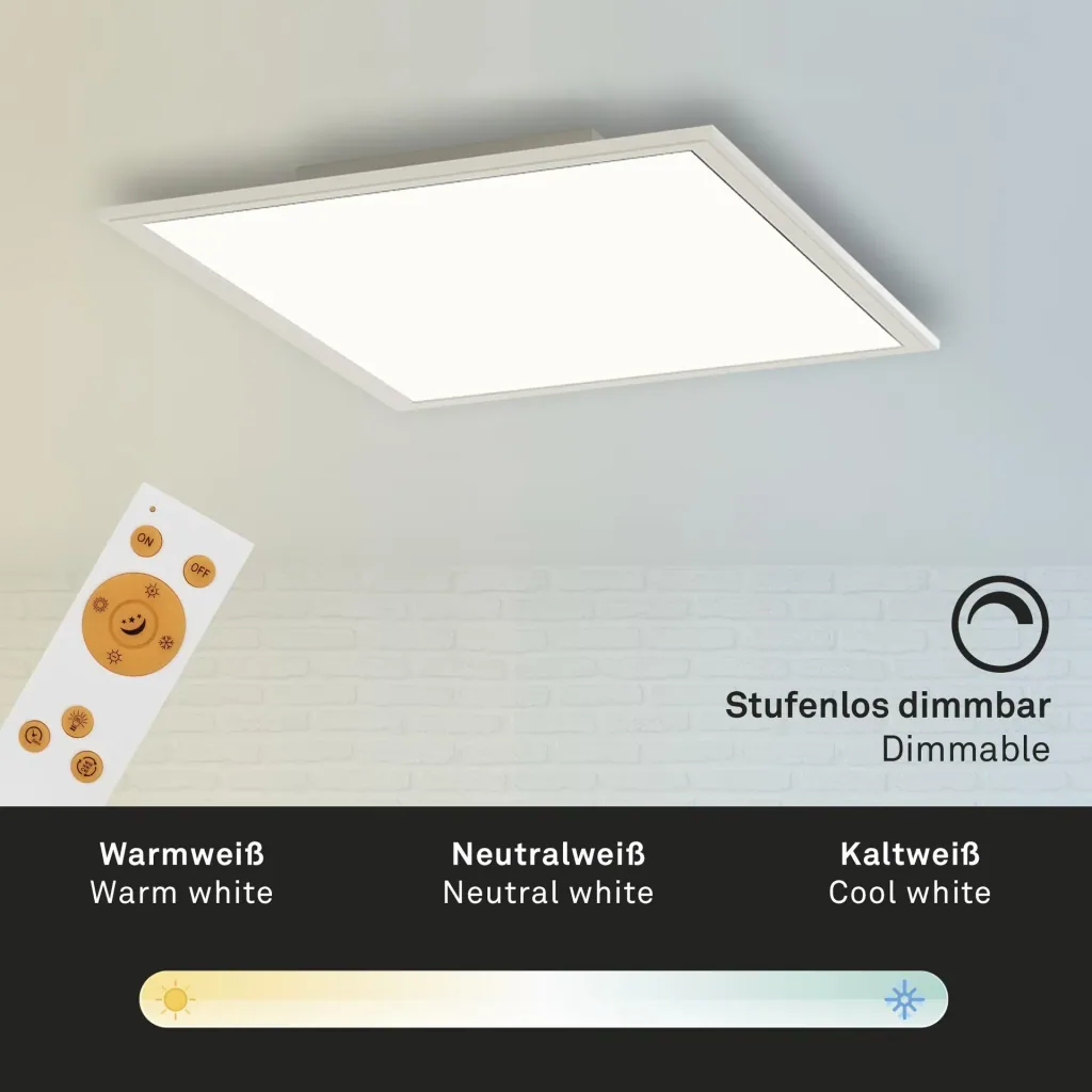 Ultraflaches LED Panel, viereckig, 29,5 cm, CCT, 18 Watt, weiß