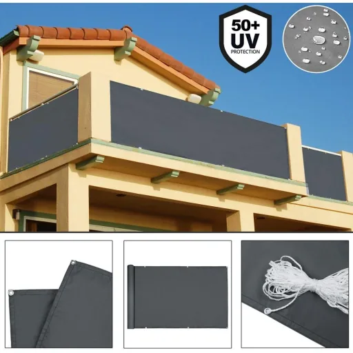 Sichtschutz für Balkon anthrazit 5m