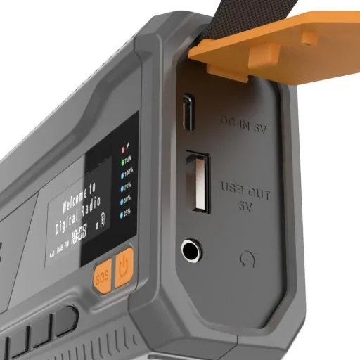 Outdoor Solarkurbelradio mit SOS Taschenlampe, DAB/UKW, Bluetooth, Akku