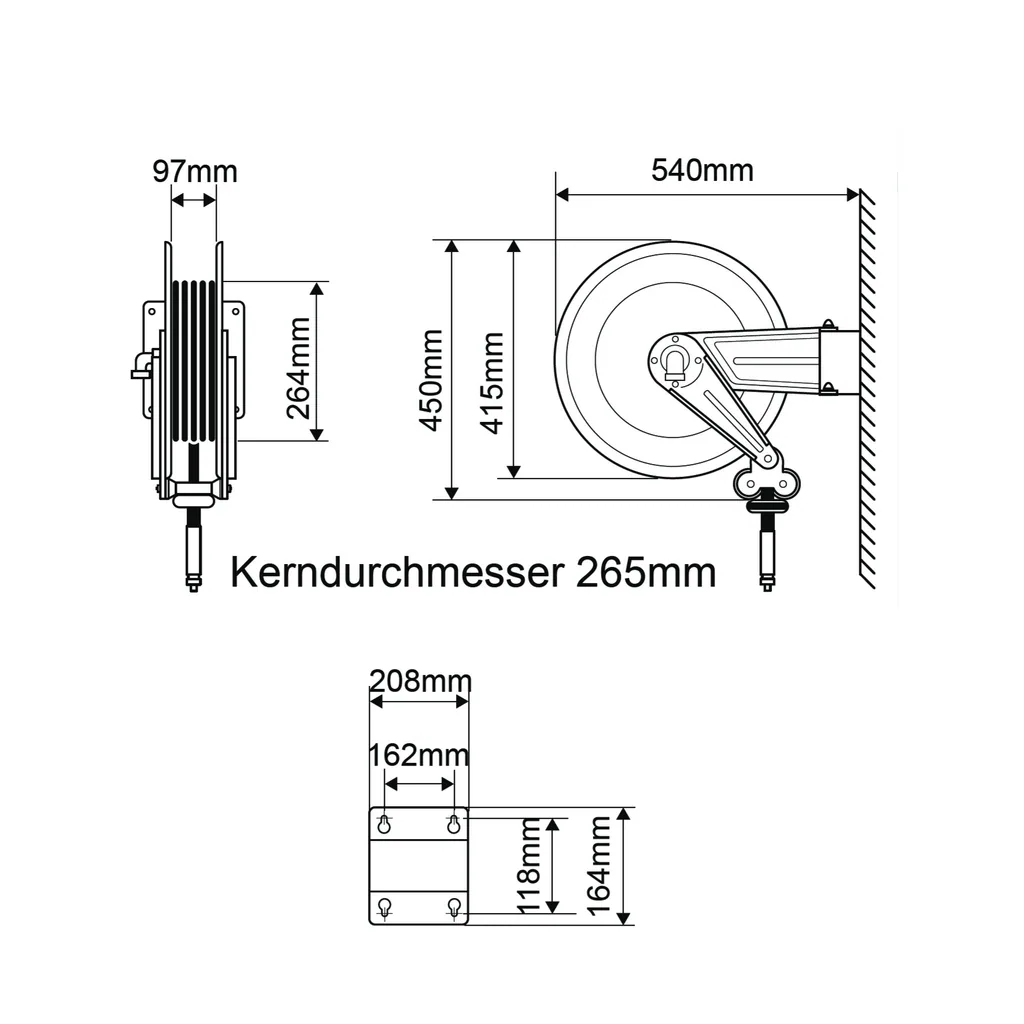 Schlauchaufroller OSM410 mit 20 m Hochdruckschlauch