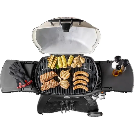 Gasgrill Q 3200 Station, Black, mit Hitzeschild und Bratenrost