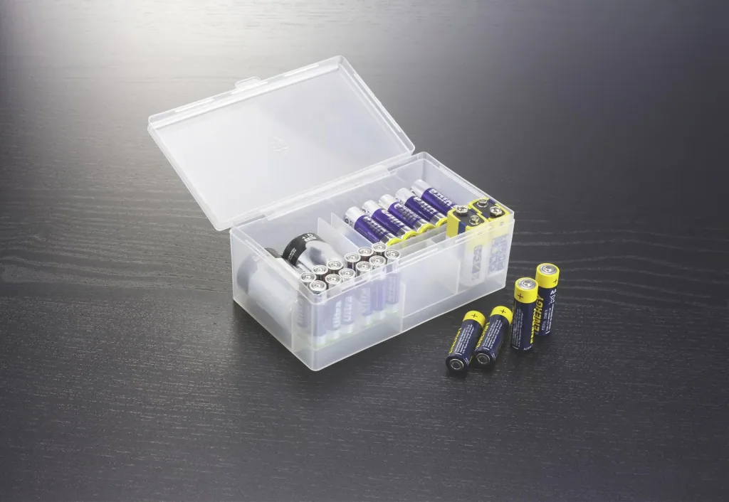 Batterien-Aufbewahrungs-Box, Transparent
