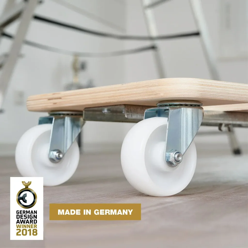 Transporthilfe MM 1331, 59-86 x 29 x 11 cm ausziehbar, harte Rollen Ø 75 mm, Rollenlager, Birke FSC®, Tragkraft 200 kg
