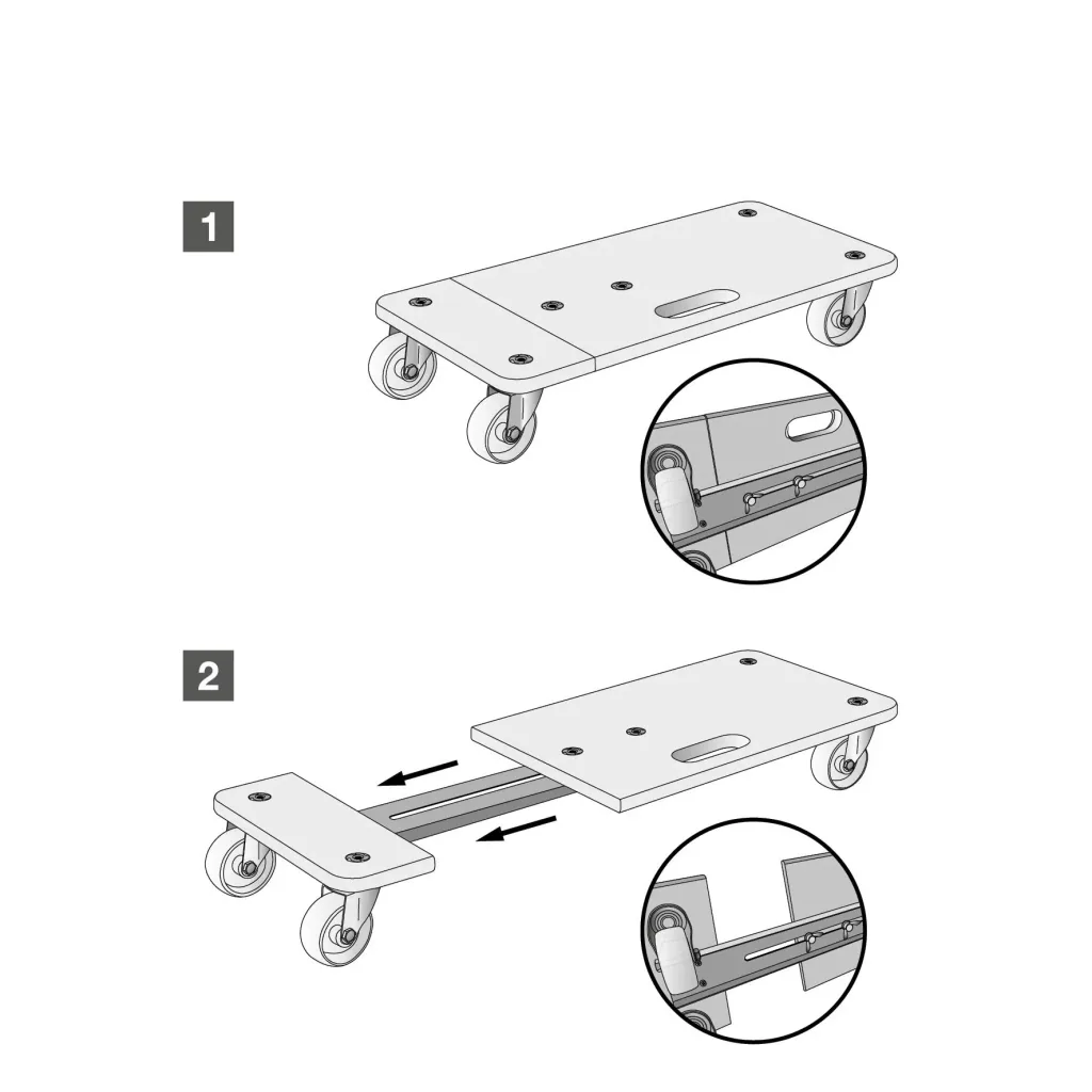 Transporthilfe MM 1331, 59-86 x 29 x 11 cm ausziehbar, harte Rollen Ø 75 mm, Rollenlager, Birke FSC®, Tragkraft 200 kg