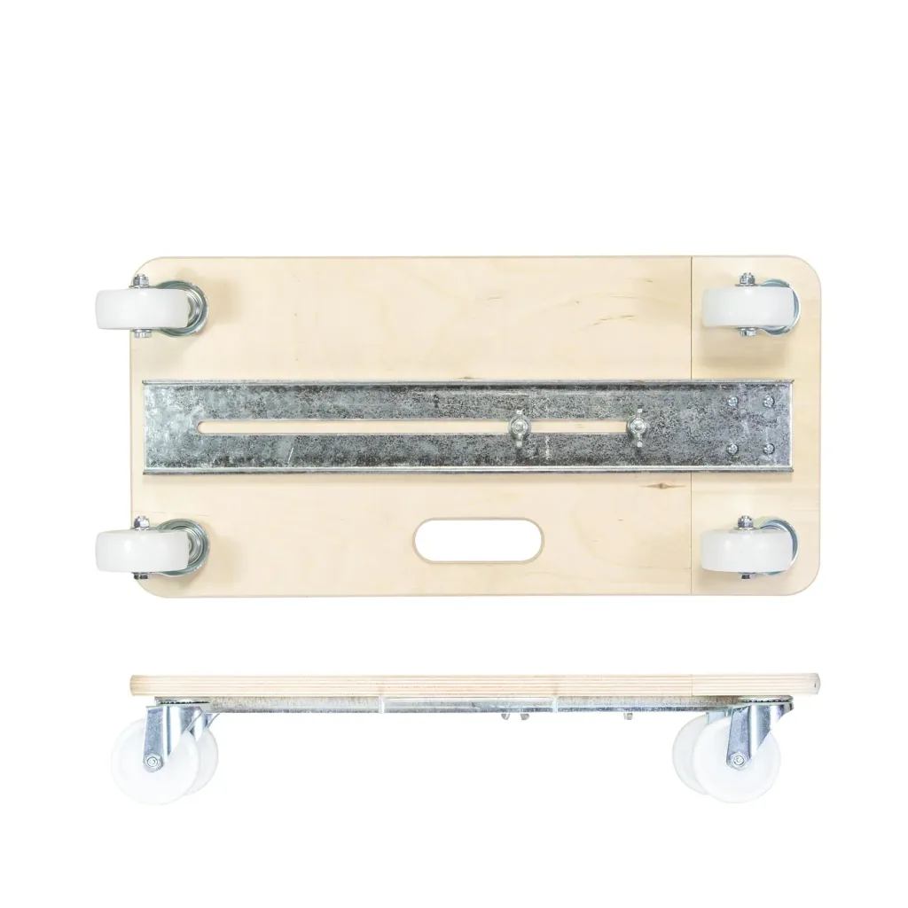 Transporthilfe MM 1331, 59-86 x 29 x 11 cm ausziehbar, harte Rollen Ø 75 mm, Rollenlager, Birke FSC®, Tragkraft 200 kg