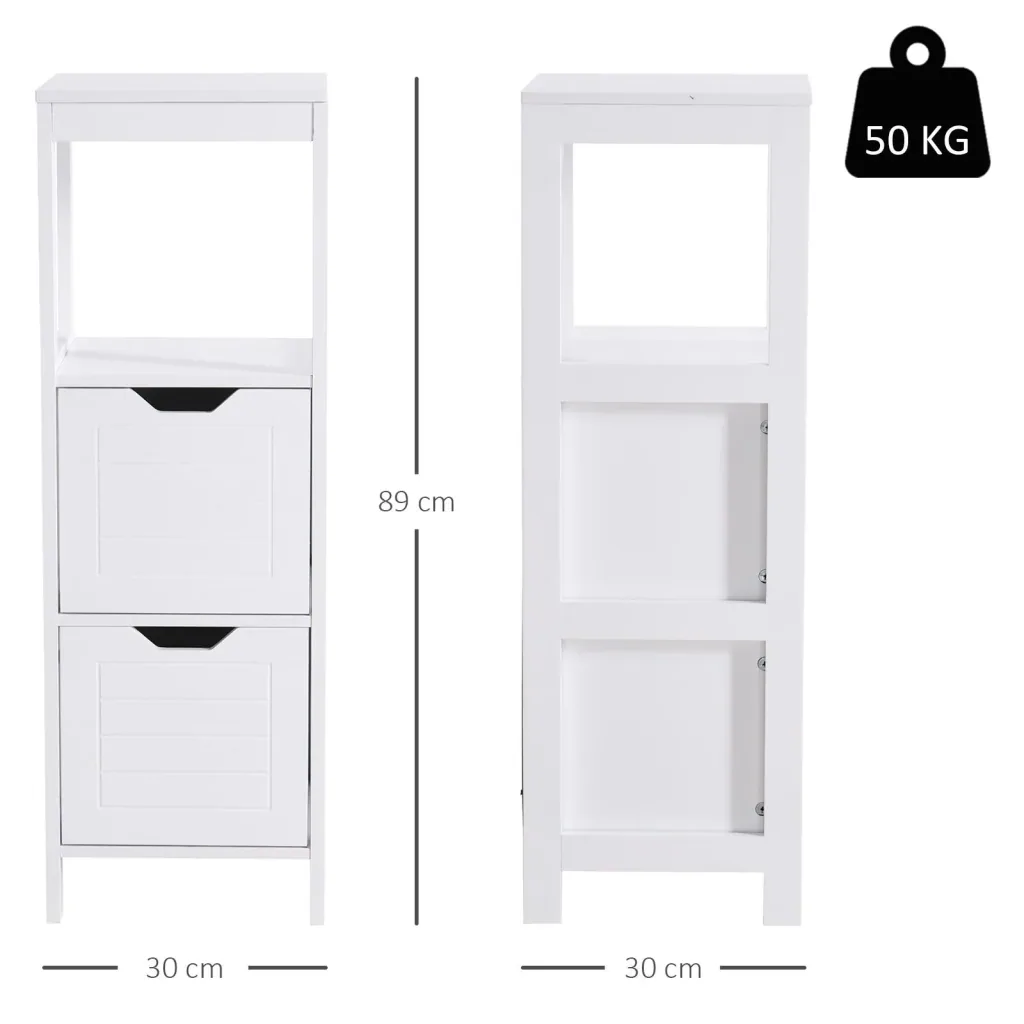 Schrank mit 2 Schubladen und 1 offenem Regal