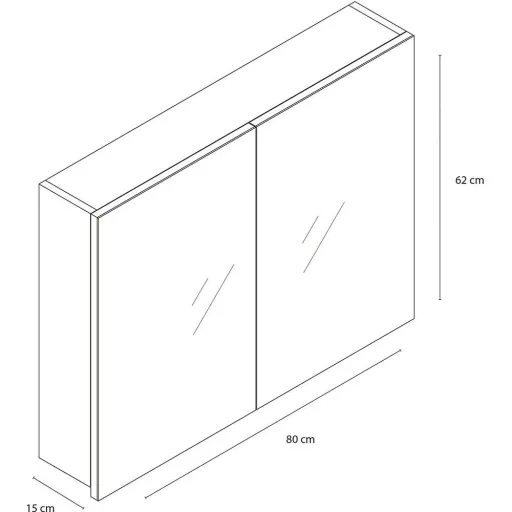 Concept Spiegelschrank 80cm gris fsc