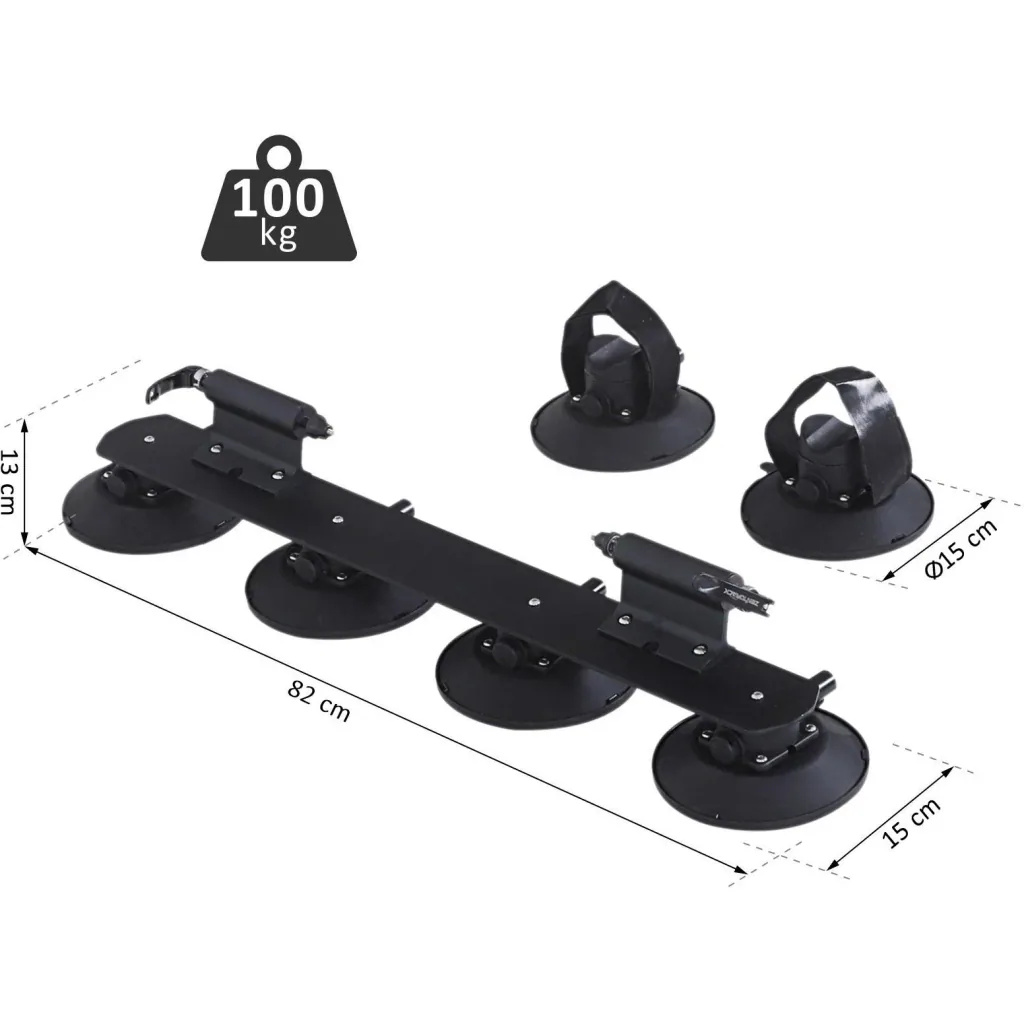 Fahrrradträger Dachträger Fahrradhalter mit Schnellspanner 2 x Fahrrad Alu Schwarz L82 x B15 x H13 cm