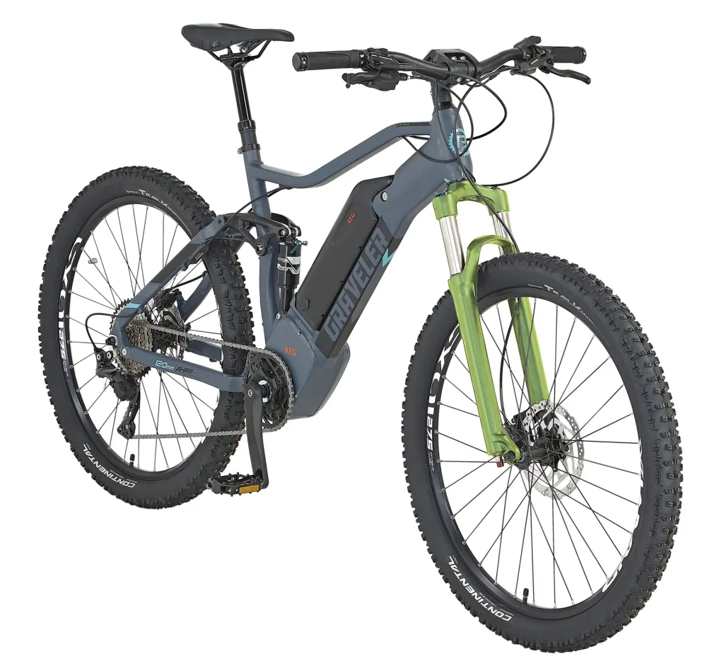 Unisex E-Bike MTB 27,5 Zoll, Rahmengröße 48 cm, 10-Gang Kettenschaltung, anthrazit matt, GRAVELER 22.ETM.20