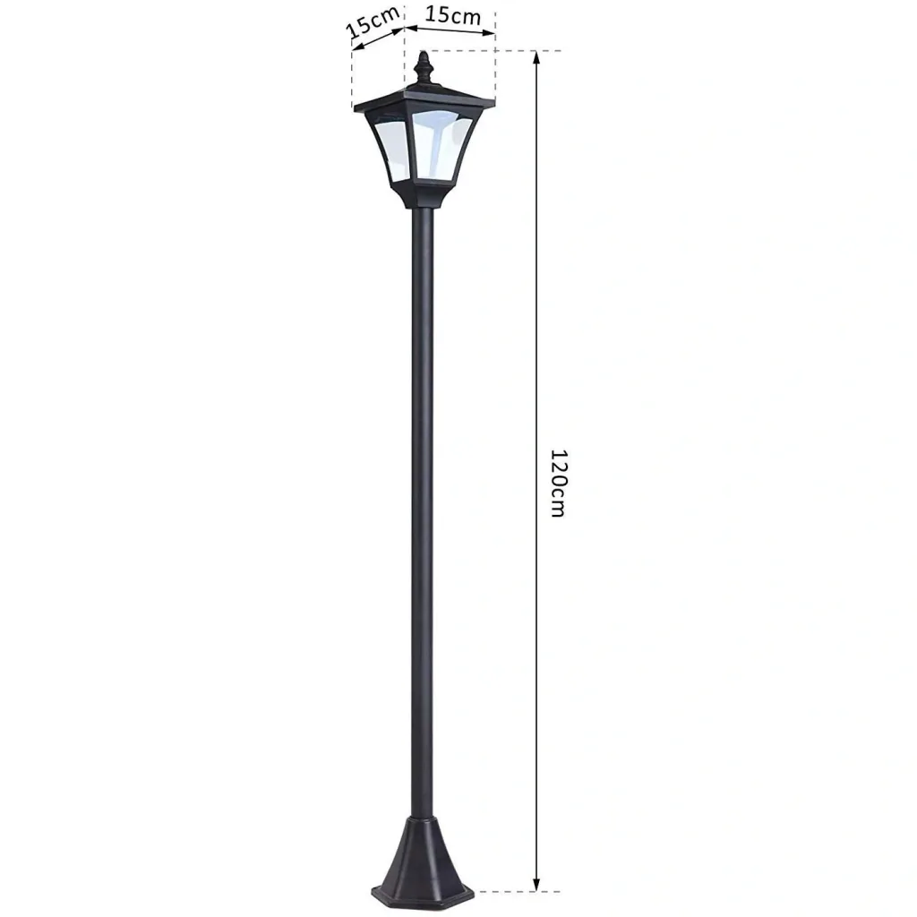 Gartenlaterne Solar Laterne 10 Lumen Schwarz H120cm