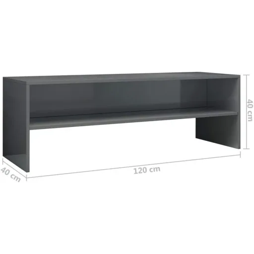 TV-Schrank 120x40x40 cm Spanplatte hochglänzend grau