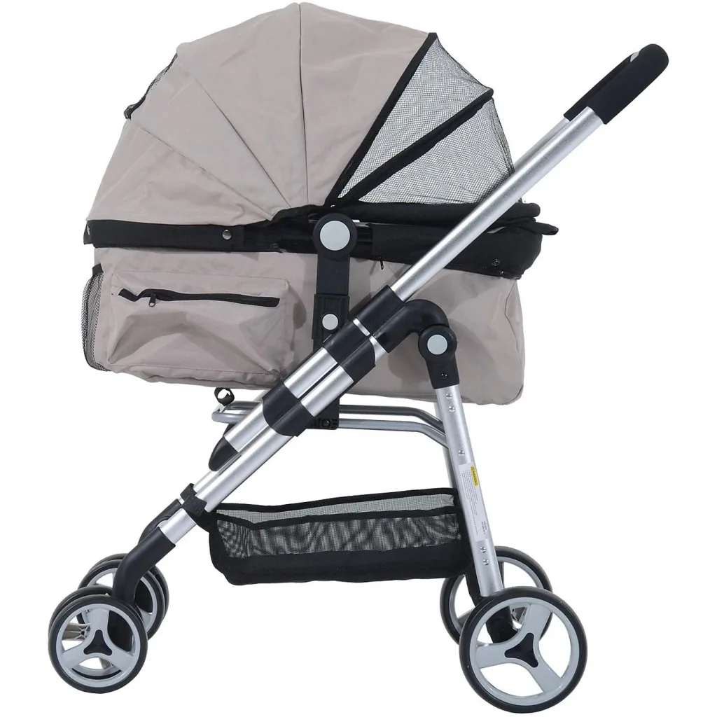 Hundewagen Hundebuggy Wagen mit Sonnendach grau