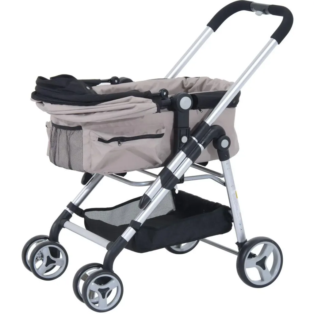 Hundewagen Hundebuggy Wagen mit Sonnendach grau
