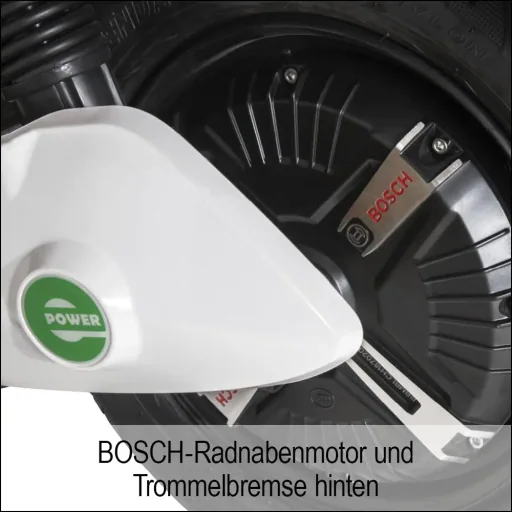 Kompakt E-Roller "Roma" 45 km/h weiß