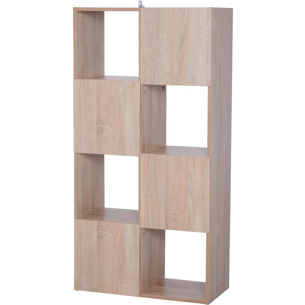 8 Fächer Bücherregal Wandregal Standregal Raumteiler Holz Natur 61,5 x 29,5 x 122,5 cm