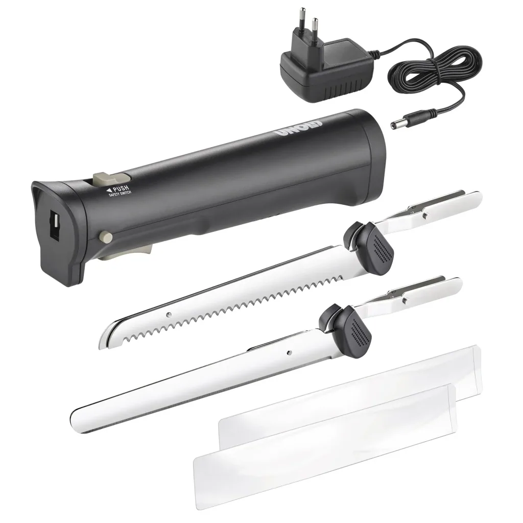 Akku Elektromesser Cordless, 3-teilig mit 2 Edelstahl Wechselklingen