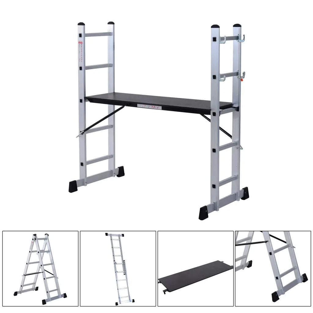 3 in 1 Aluminium-Arbeitsgerüst und Multifunktionsleiter