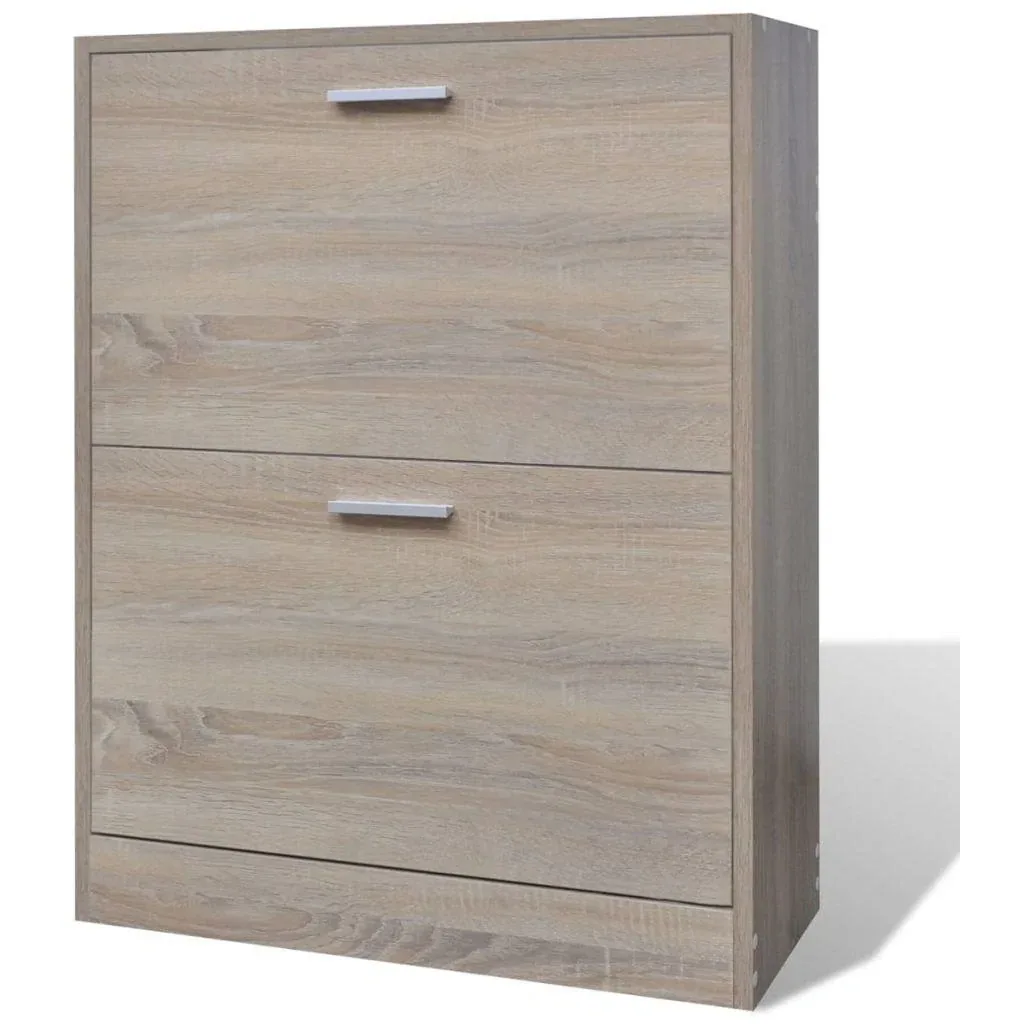 Schuhschrank mit 2 Fachböden Eichenholzoptik