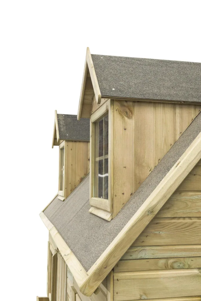 Luxuriöses Spielhaus Milan Holz mit Plexiglasfenstern 2480 mm x 1610 mm x 2510 mm