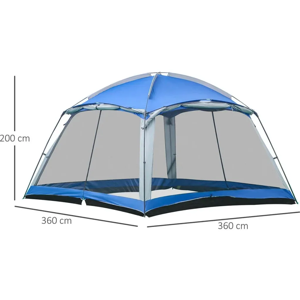 Campingzelt für 8 Personen - inklusive Tragetasche - Blau - 3,6 x 3,6 x 2 m