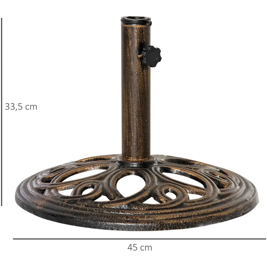 Sonnenschirmständer aus Gusseisen 11,5 kg Schirmständer für Sonnenschirm Schirmstangen 38 mm/48 mm rund Sonnenschirmfuß