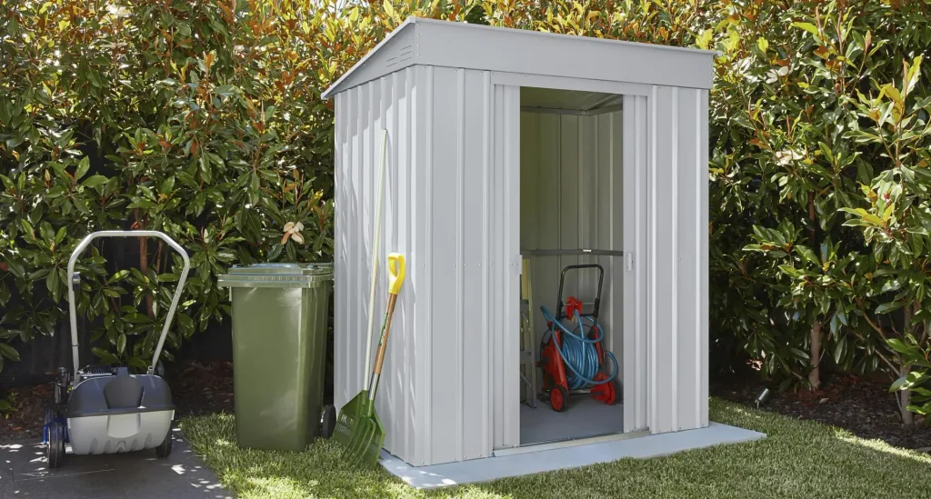 Gerätehaus Pultdach Skillion 64, Silber Metallic