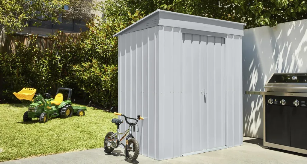 Gerätehaus Pultdach Skillion 64, Silber Metallic