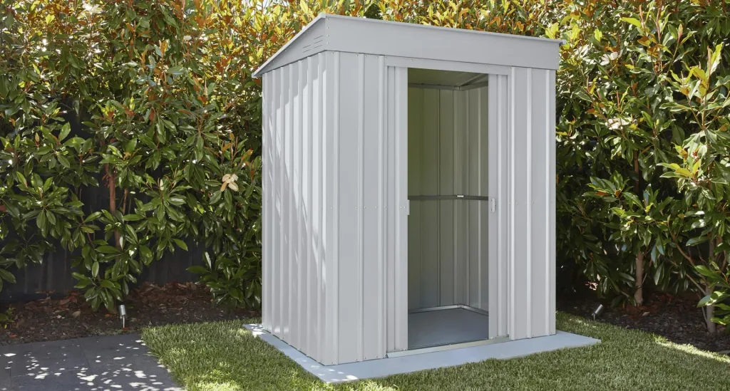 Gerätehaus Pultdach Skillion 64, Silber Metallic