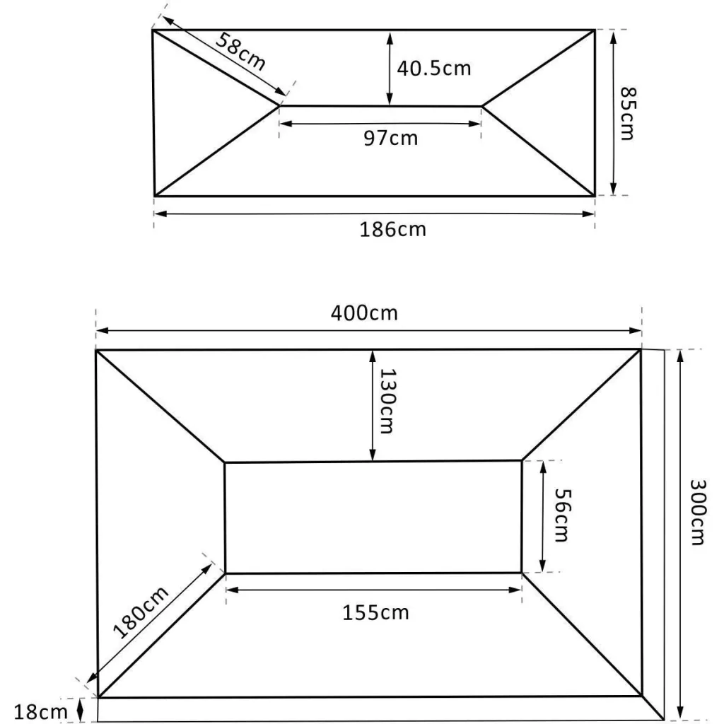 Ersatzdach für Metall Gartenpavillon 3x4m Creme