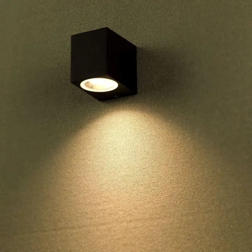 VT-7651SQ Wandleuchte für den Außenbereich - GU10 - schwarz - quadratisch - IP44