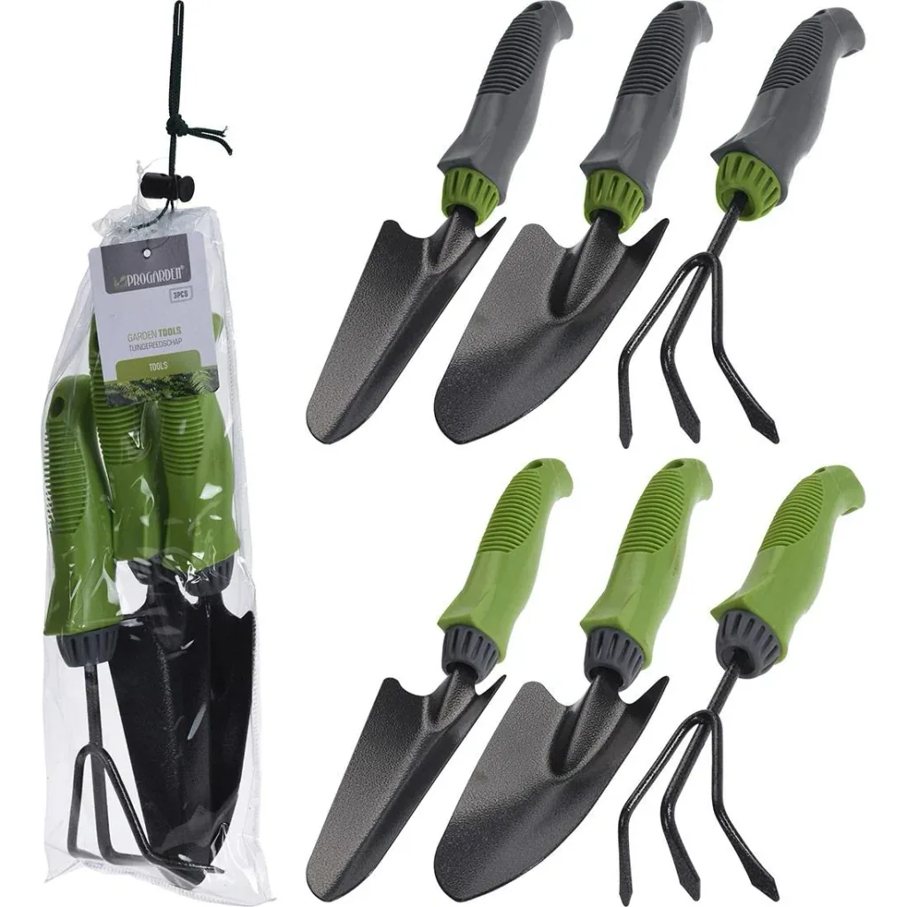 Komplettes Gartenset 7-teilig mit Rasentrimmer, Heckenschere und kleinen Gartengeräten