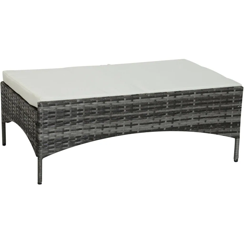 2-tlg, Gartensofa Gartenmöbel Lounge Rattenmöbel Polyrattan + Metall 2er-Sofa 1 x Hocker mit Sonnendach