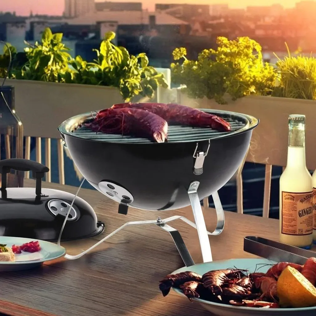 BBQ Runder Tischgrill - Campinggrill - Grillfläche Ø34 cm
