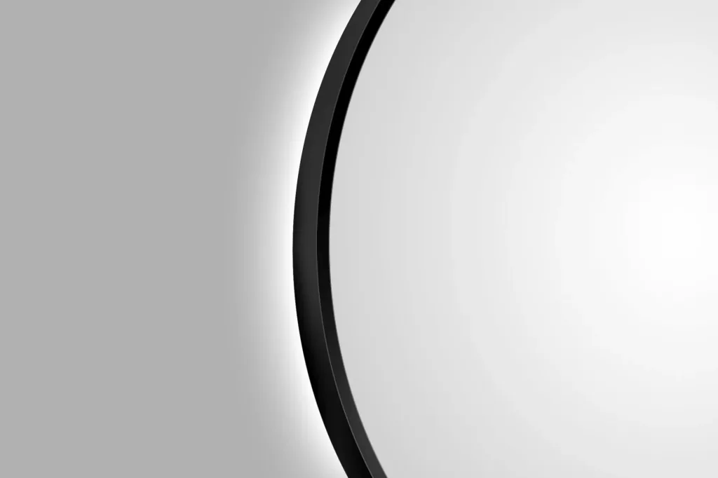 Dekorativer Wandspiegel "Black Hole" - Light indirekter LED Beleuchtung Ø 80 cm